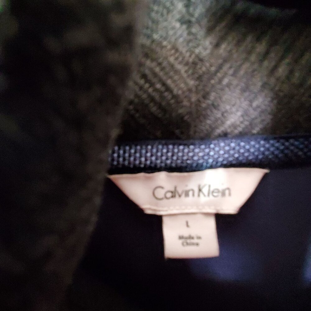 Calvin Klein Sweater Mens Large Blue Shawl Collar Pullover‎ Preppy Casual Cotton - Picture 6 of 13